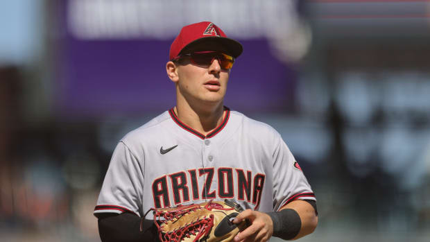 Arizona Diamondbacks OF Daulton Varsho on defense
